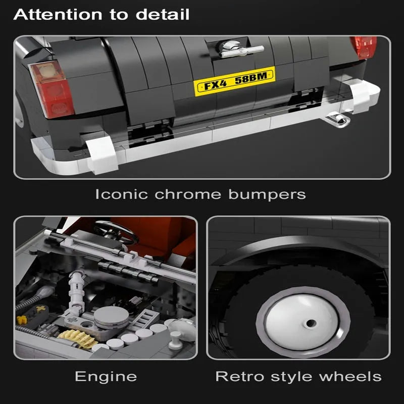 Building Blocks MOC 62004 RC Motorized Retro London Taxi Bricks Toy Construction Set Toys - 12
