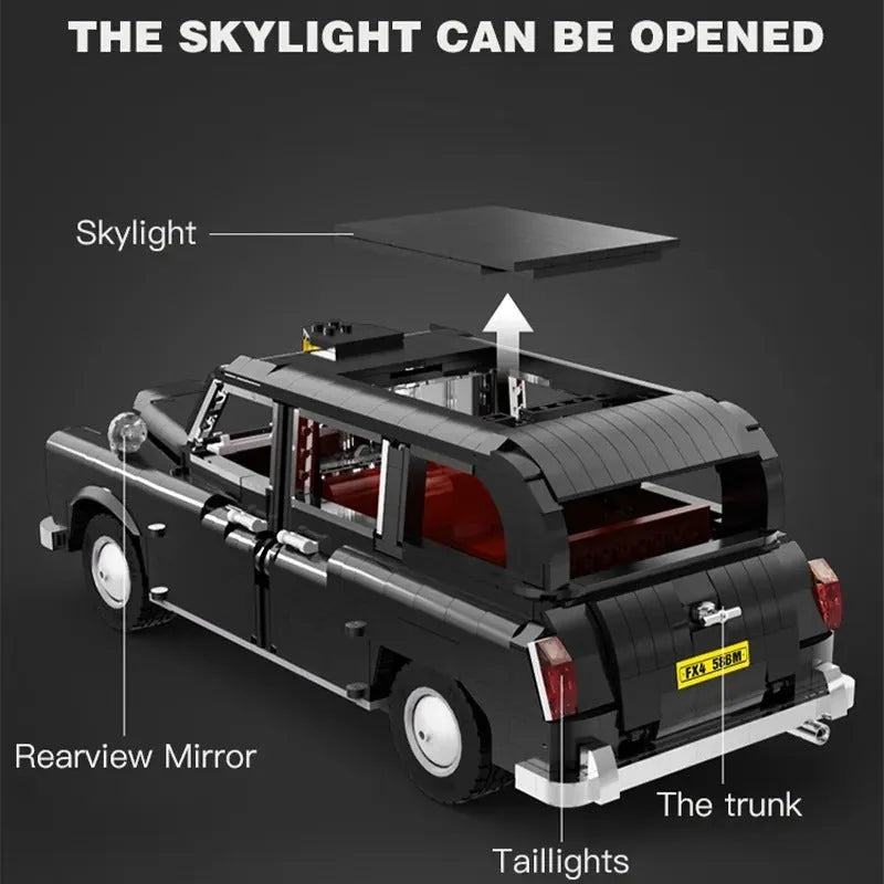 Building Blocks MOC 62004 RC Motorized Retro London Taxi Bricks Toy Construction Set Toys - 11