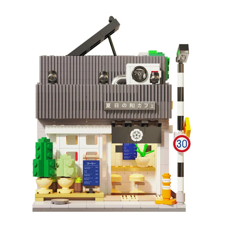 Building Blocks MOC 66007 Creator Summer Japanese Coffee Shop Bricks Toy - 1