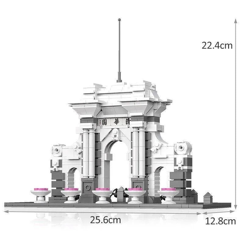 Building Blocks MOC Architecture Tsinghua University Park Gate Bricks Toys - 1