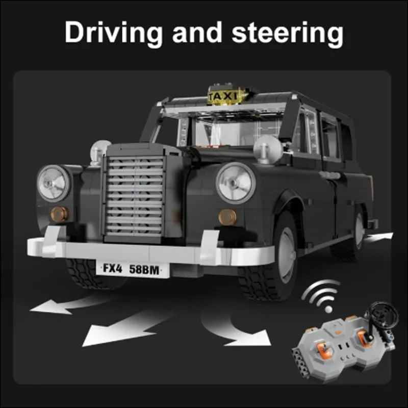 Building Blocks MOC Classic Retro London Taxi Bricks Toy 62004 - 13