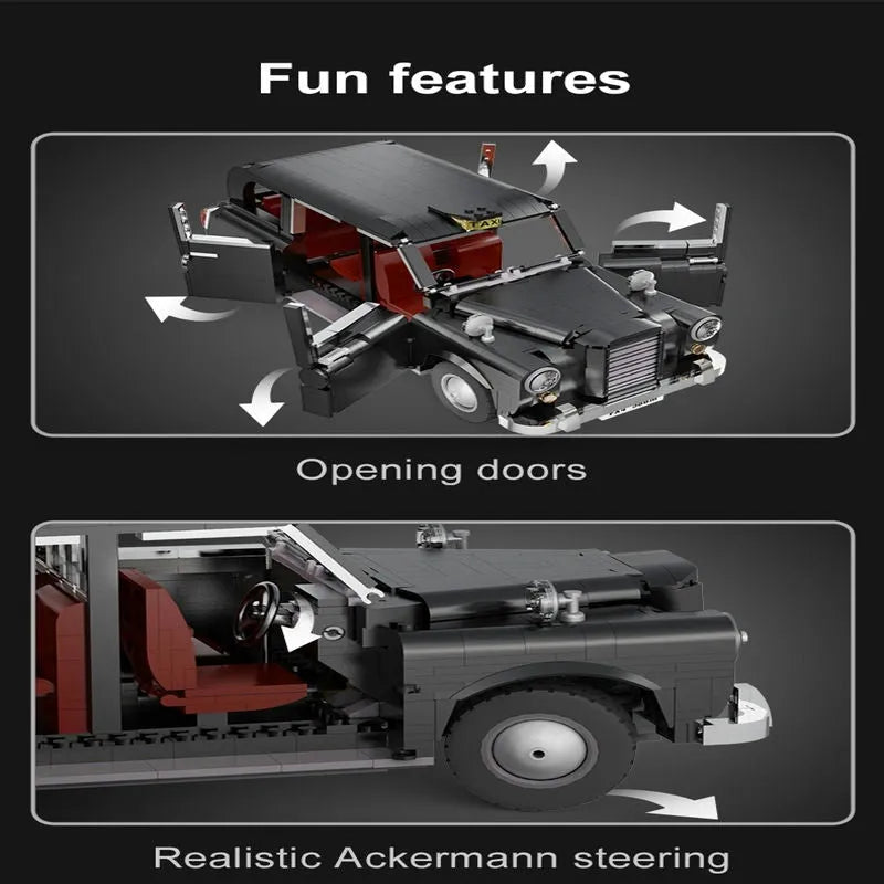 Building Blocks MOC Classic Retro London Taxi Bricks Toy 62004 - 10