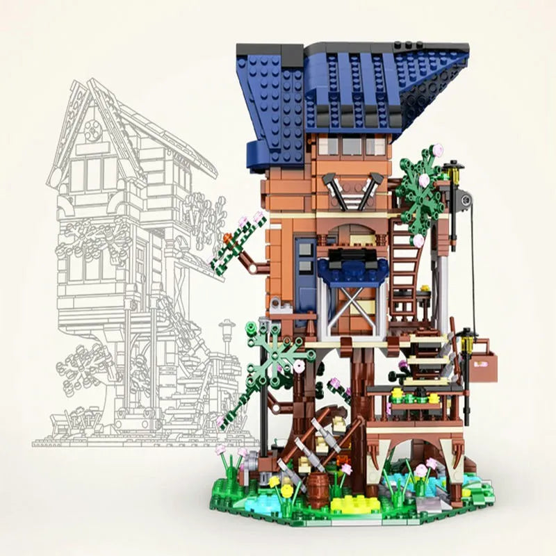 Building Blocks MOC Creator Expert Four Seasons Tree House Bricks Toy - 3
