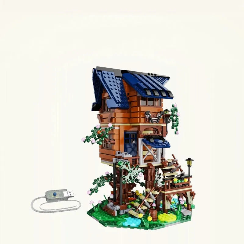Building Blocks MOC Creator Expert Four Seasons Tree House Bricks Toy - 1