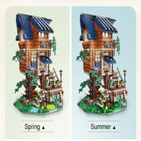 Thumbnail for Building Blocks MOC Creator Expert Four Seasons Tree House Bricks Toy Construction Set Toys - 4