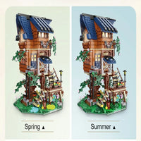 Thumbnail for Building Blocks MOC Creator Expert Four Seasons Tree House Bricks Toy - 4