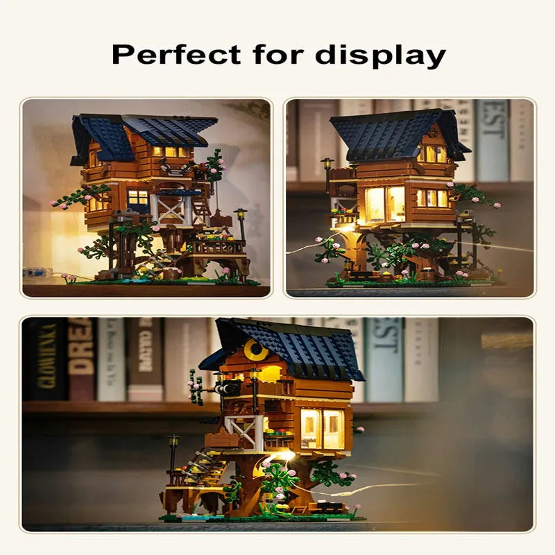 Building Blocks MOC Creator Expert Four Seasons Tree House Bricks Toy Construction Set Toys - 11