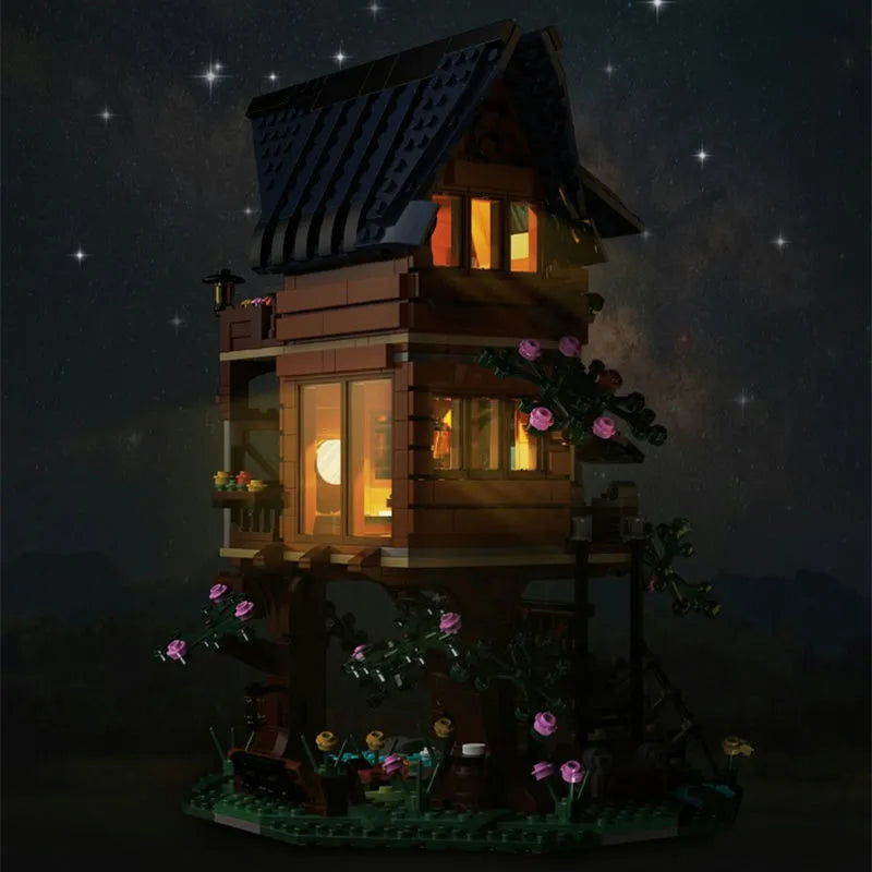 Building Blocks MOC Creator Expert Four Seasons Tree House Bricks Toy Construction Set Toys - 6