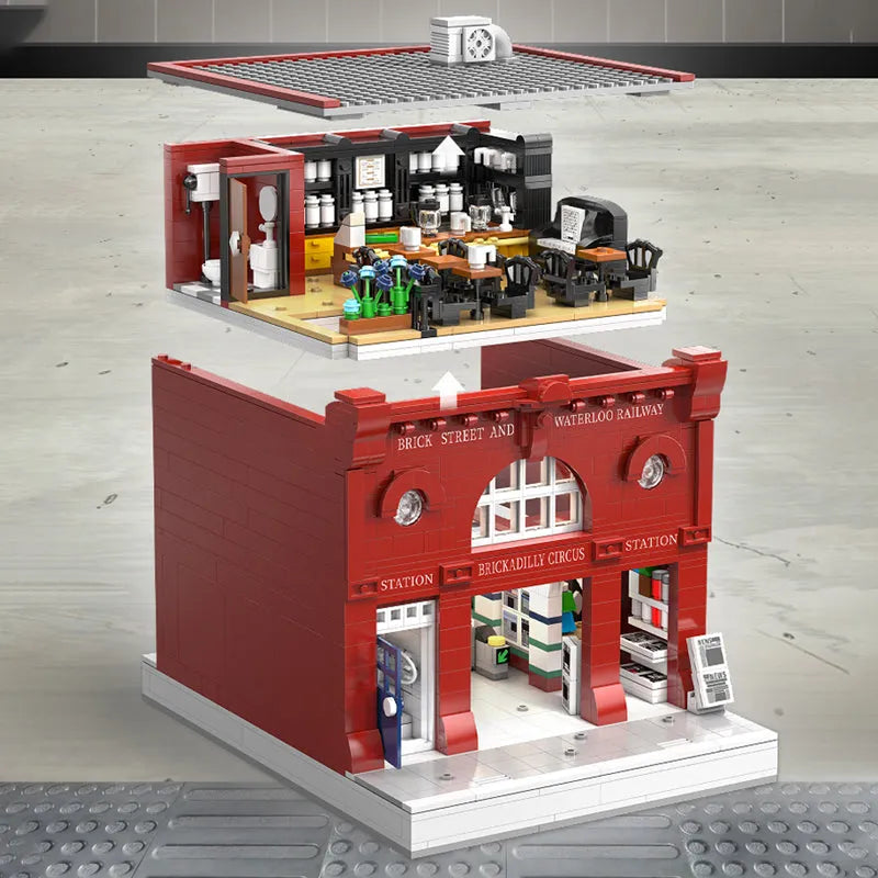 Building Blocks MOC Creator Expert London Subway Station Bricks Toy - 4