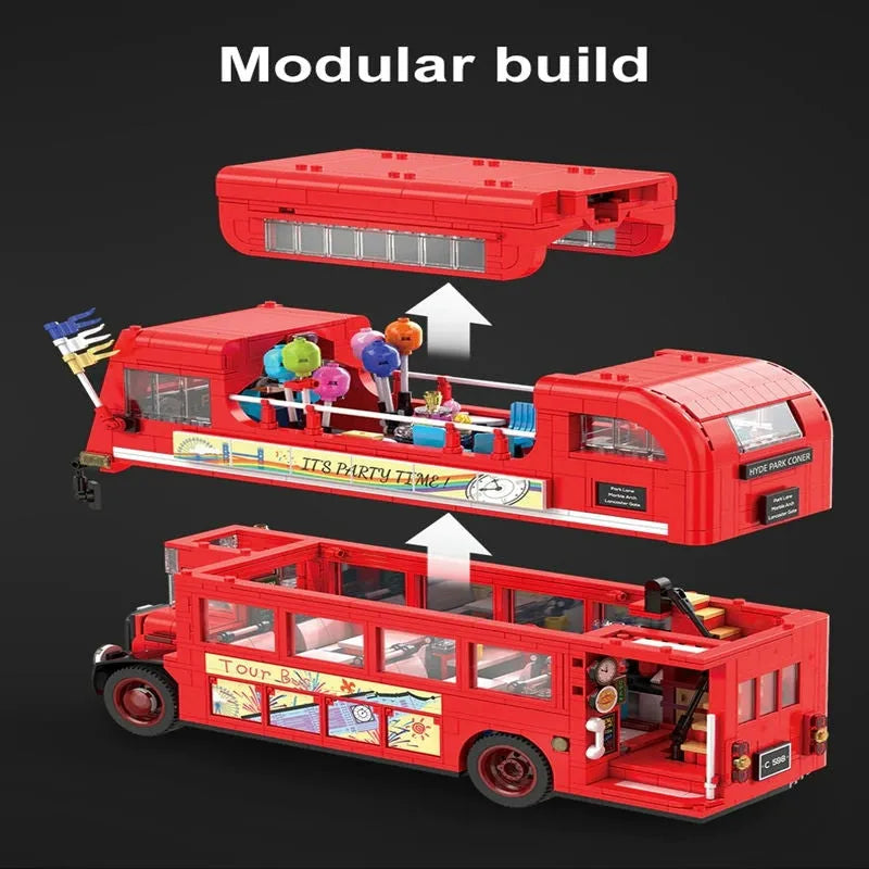 Building Blocks MOC Double Deck London City Tour Bus Bricks Toy C59008 - 5