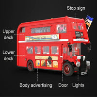 Thumbnail for Building Blocks MOC Double Deck London City Tour Bus Bricks Toy C59008 - 4