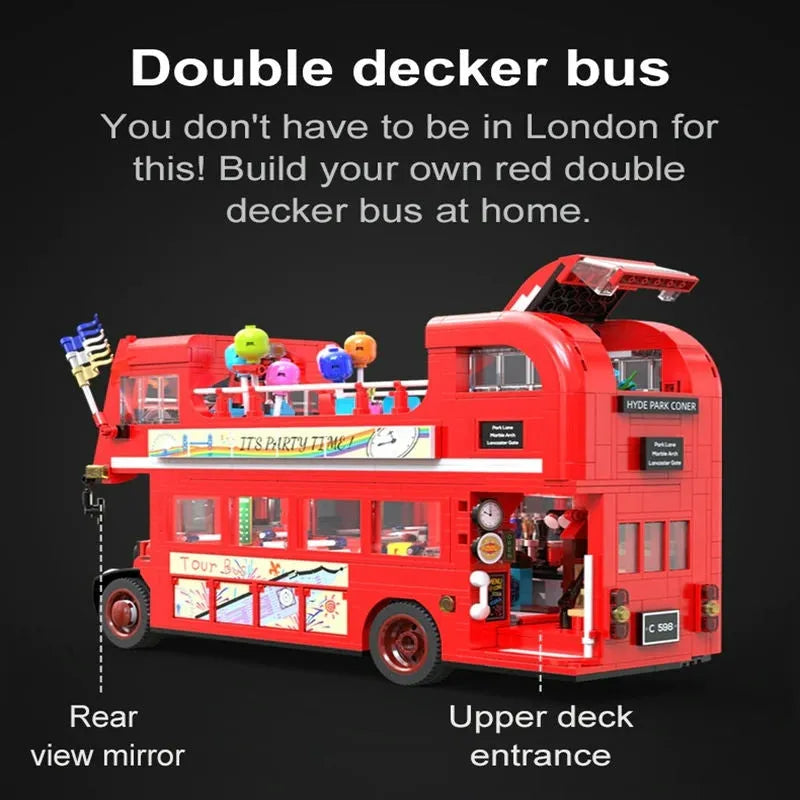 Building Blocks MOC Double Deck London City Tour Bus Bricks Toy C59008 - 3