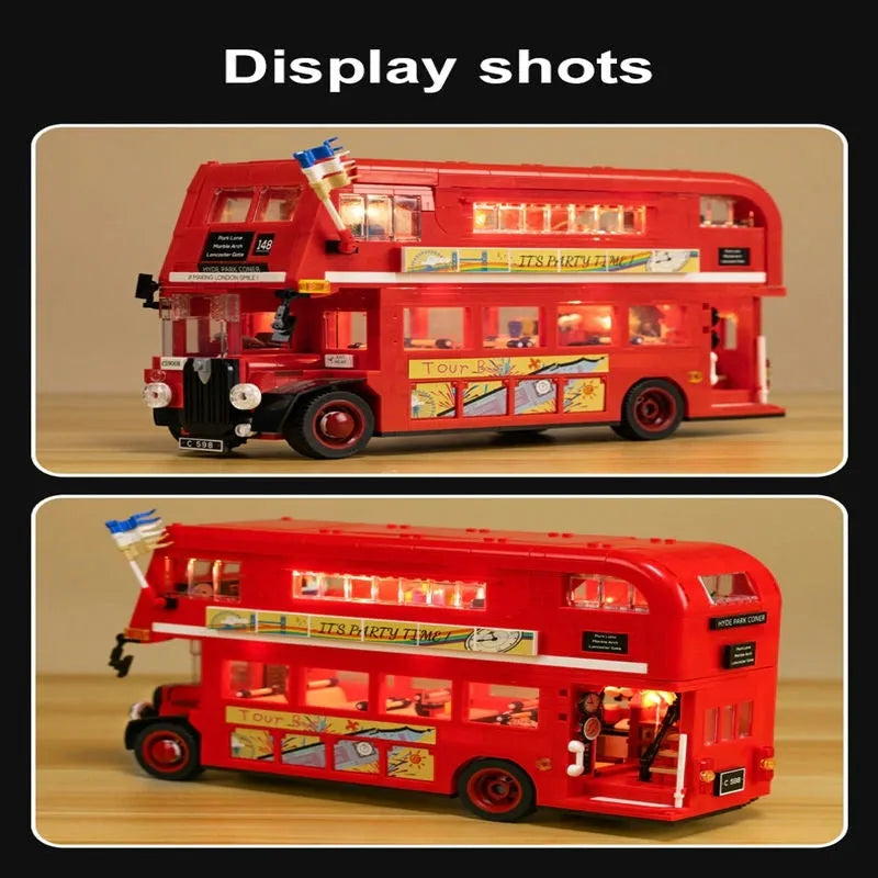Building Blocks MOC Double Deck London City Tour Bus Bricks Toy C59008 - 12
