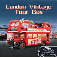 Thumbnail for Building Blocks MOC Double Deck London City Tour Bus Bricks Toy C59008 - 2