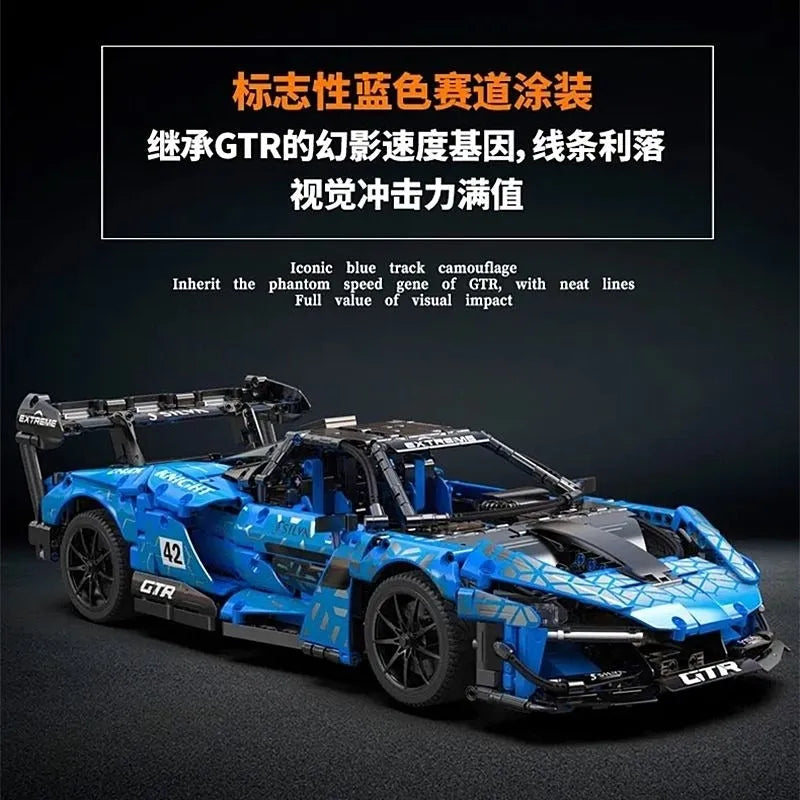 Building Blocks MOC McLaren Senna GTR Racing Sports Car Bricks Toys - 8