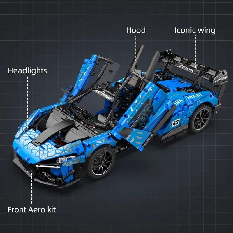 Building Blocks MOC McLaren Senna GTR Racing Sports Car Bricks Toys - 4