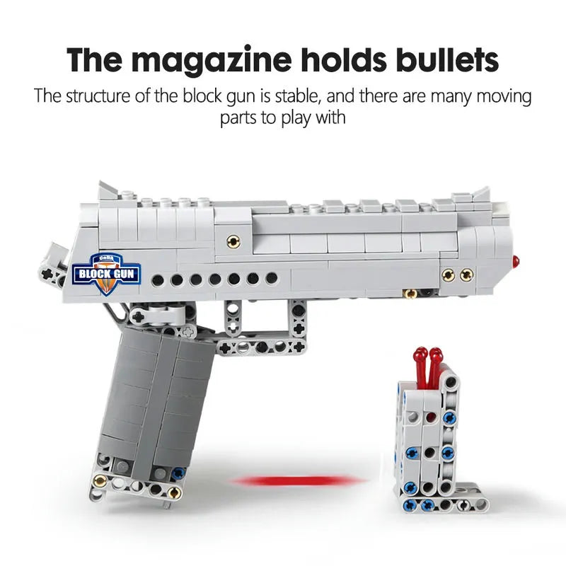 Building Blocks MOC Military Weapon Desert Eagle Pistol Gun Bricks Toys - 9
