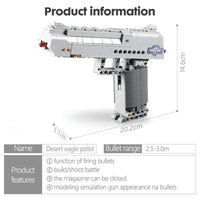 Thumbnail for Building Blocks MOC Military Weapon Desert Eagle Pistol Gun Bricks Toys Construction Set Toys - 5