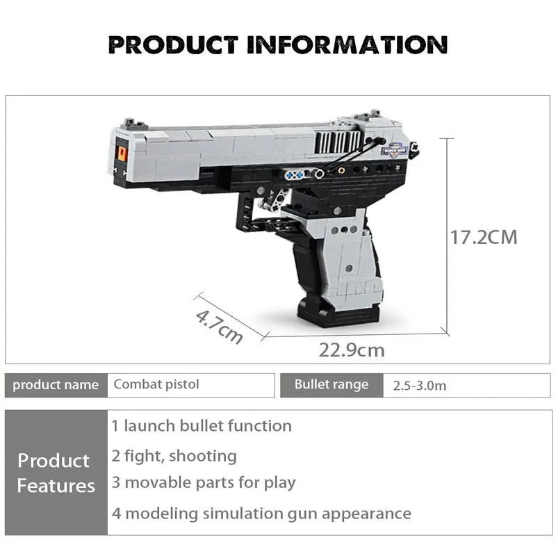 Building Blocks MOC Military Weapon SWAT Combat Pistol Gun Bricks Toys Construction Set Toys - 10