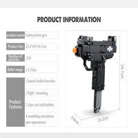 Thumbnail for Building Blocks MOC Military Weapon UZI SMG Gun Rifle Pistol Bricks Toy - 7
