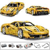 Thumbnail for Building Blocks MOC Motorized RC Ferrari 488 Racing Car Bricks Toys 61057 - 1