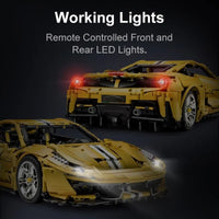 Thumbnail for Building Blocks MOC Motorized RC Ferrari 488 Racing Car Bricks Toys 61057 - 8