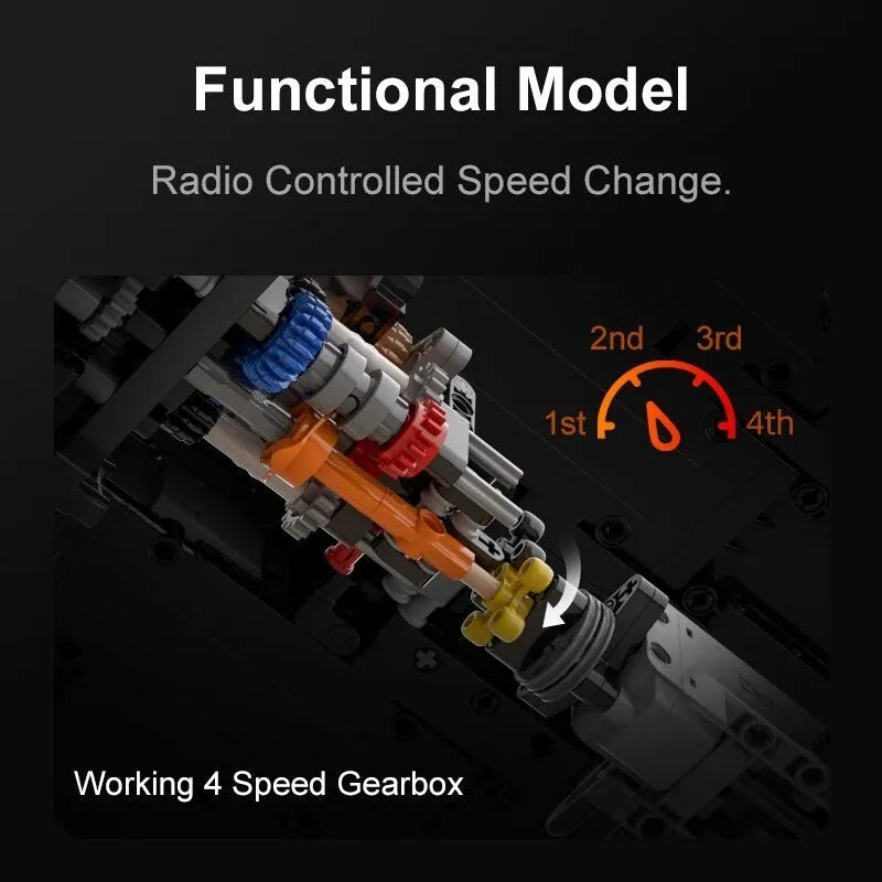 Building Blocks MOC Motorized RC Ferrari 488 Racing Car Bricks Toys 61057 - 7