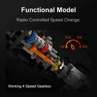 Thumbnail for Building Blocks MOC Motorized RC Ferrari 488 Racing Car Bricks Toys 61057 - 7