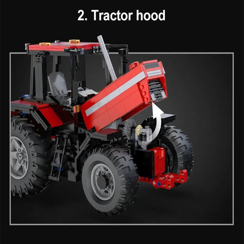Building Blocks MOC Motorized Tech RC Tractor Truck Bricks Toys 61052 - 9