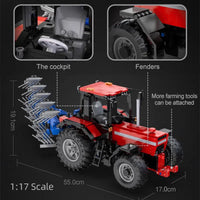 Thumbnail for Building Blocks MOC Motorized Tech RC Tractor Truck Bricks Toys 61052 - 5