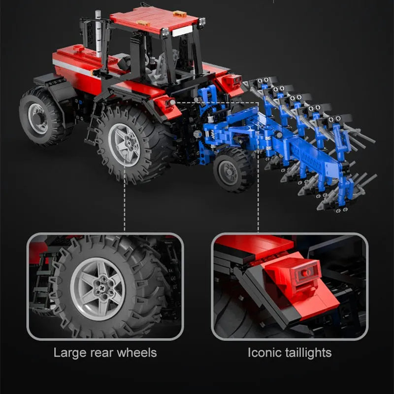 Building Blocks MOC Motorized Tech RC Tractor Truck Bricks Toys 61052 - 12