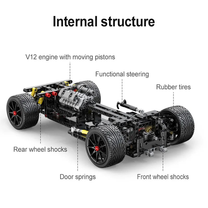 MOC RC Motorized APE Racing Hyper Car Bricks Toys C63005