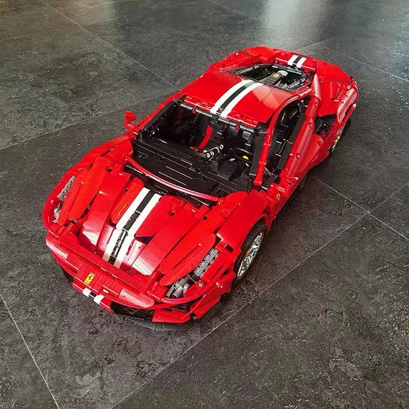 Building Blocks MOC RC Motorized Ferrari 488 Racing Sports Car Bricks Toys - 25