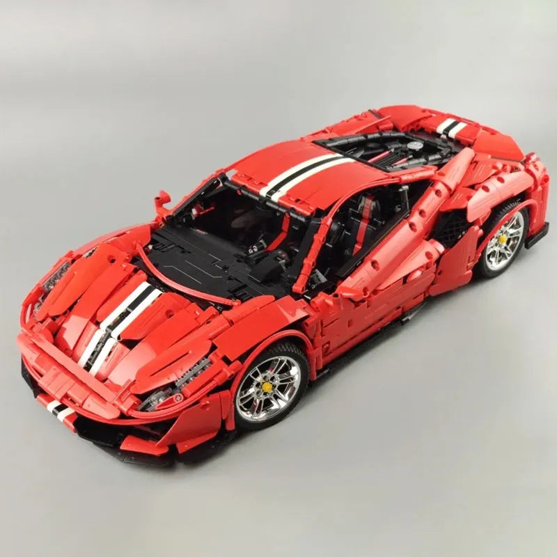 Building Blocks MOC RC Motorized Ferrari 488 Racing Sports Car Bricks Toys - 10