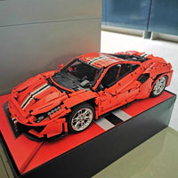 Thumbnail for Building Blocks MOC RC Motorized Ferrari 488 Racing Sports Car Bricks Toys - 28