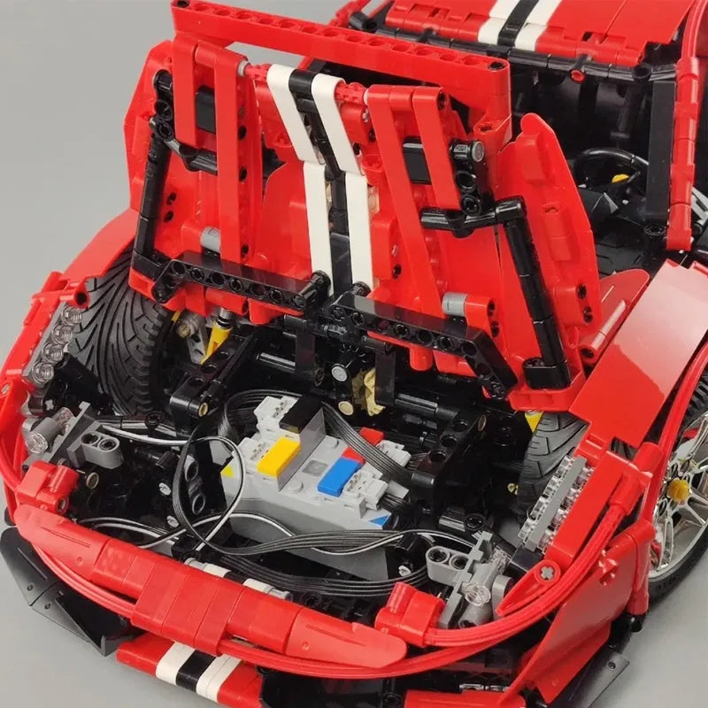 Building Blocks MOC RC Motorized Ferrari 488 Racing Sports Car Bricks Toys - 5