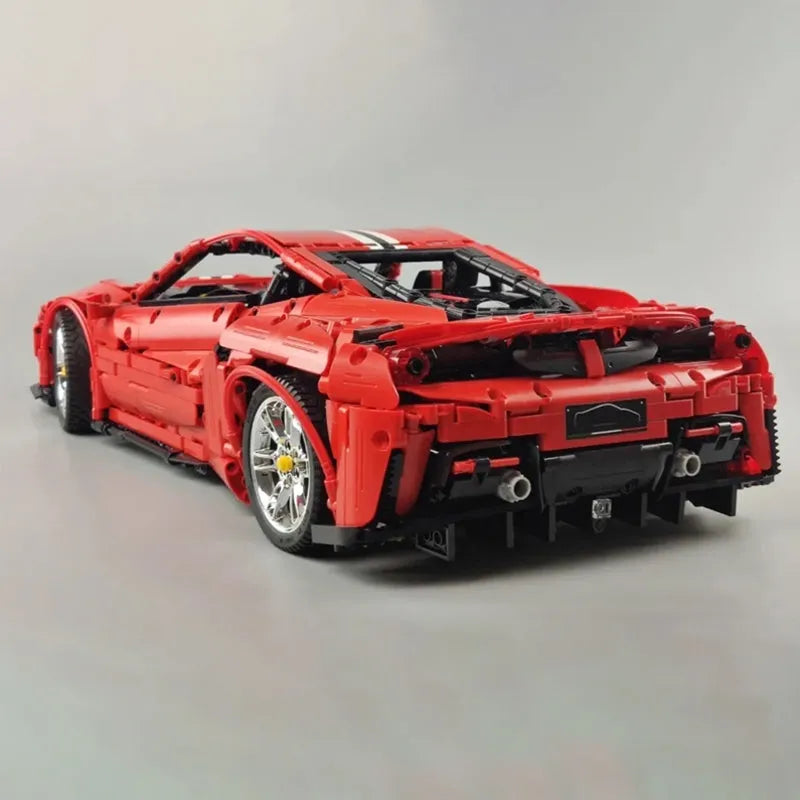 Building Blocks MOC RC Motorized Ferrari 488 Racing Sports Car Bricks Toys - 4