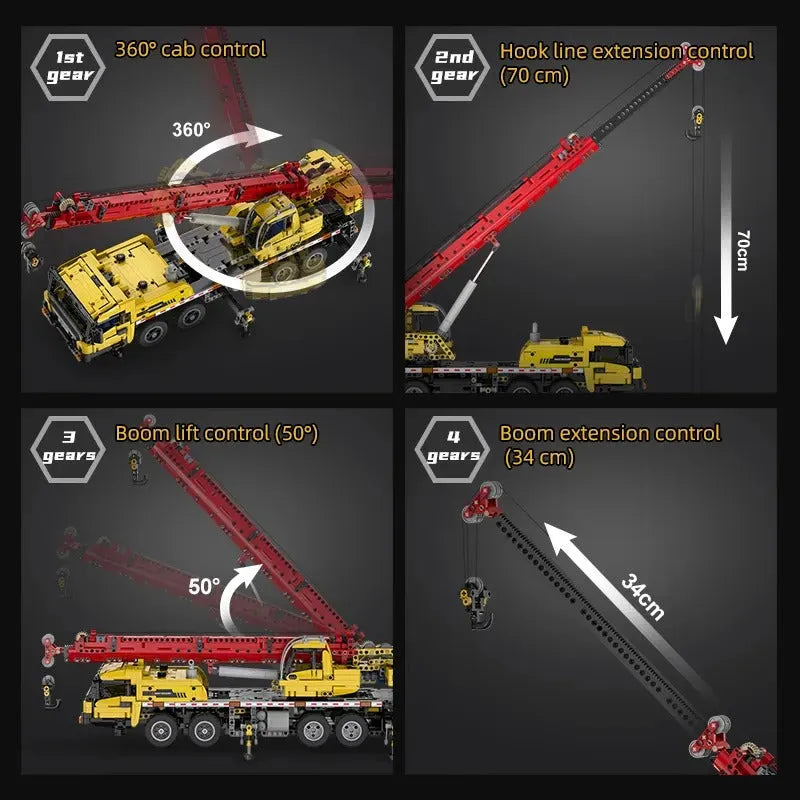 Building Blocks MOC RC Motorized Large Tech Mobile Crane Truck Bricks Toys - 16