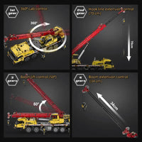 Thumbnail for Building Blocks MOC RC Motorized Large Tech Mobile Crane Truck Bricks Toys - 16