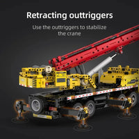 Thumbnail for Building Blocks MOC RC Motorized Large Tech Mobile Crane Truck Bricks Toys - 14