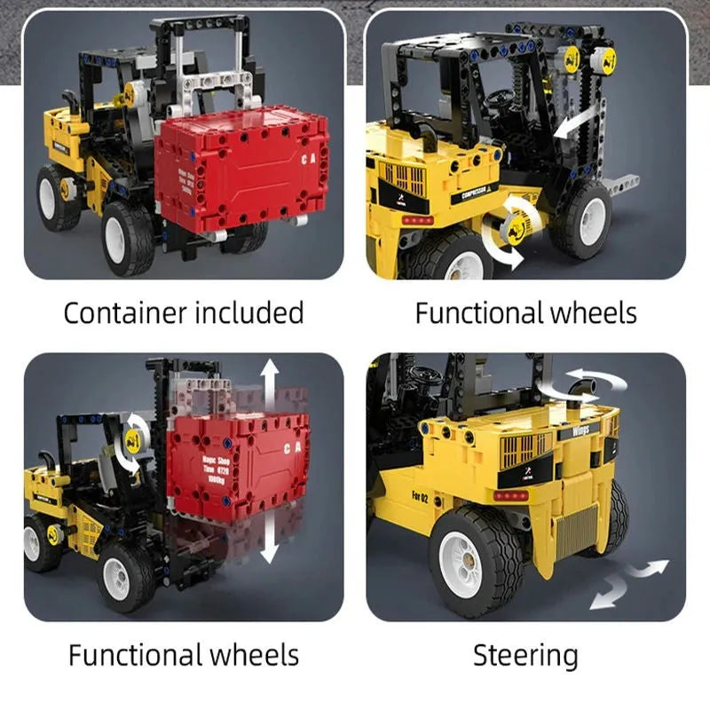 Building Blocks MOC Tech City Heavy Forklift Car Bricks Toys 65002 - 3
