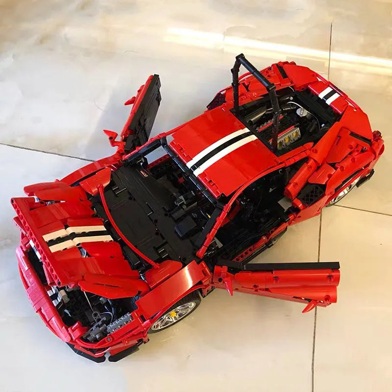 Building Blocks MOC Tech Ferrari 488 Super Racing Sports Car Bricks Toys - 16