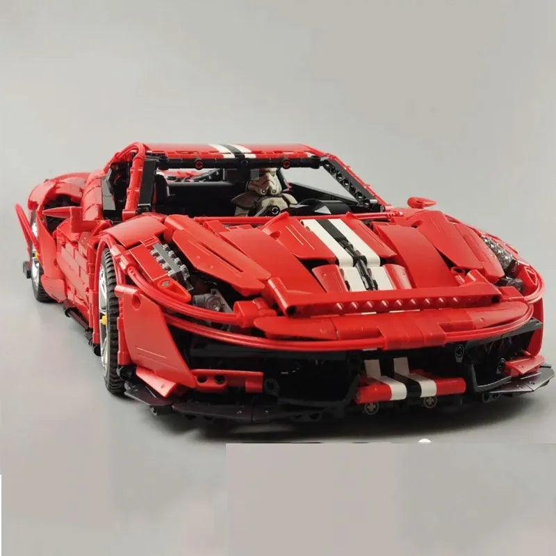Building Blocks MOC Tech Ferrari 488 Super Racing Sports Car Bricks Toys - 27