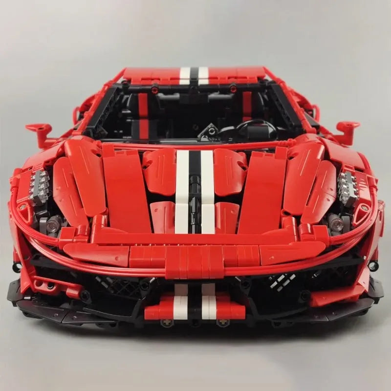 Building Blocks MOC Tech Ferrari 488 Super Racing Sports Car Bricks Toys - 25