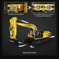 Thumbnail for Building Blocks MOC Tech Functional Crawler Excavator Bricks Toy - 12