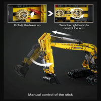 Thumbnail for Building Blocks MOC Tech Functional Crawler Excavator Bricks Toy - 9