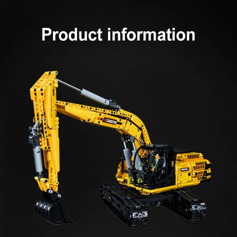 Building Blocks MOC Tech Functional Crawler Excavator Bricks Toy - 13