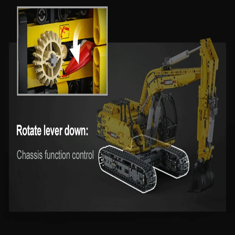 Building Blocks MOC Tech Functional Crawler Excavator Bricks Toy - 7