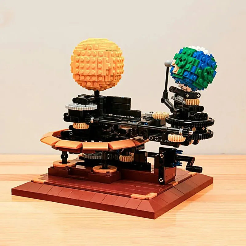 Building Blocks MOC The Solar System Earth Sun Clock Bricks Toys - 5