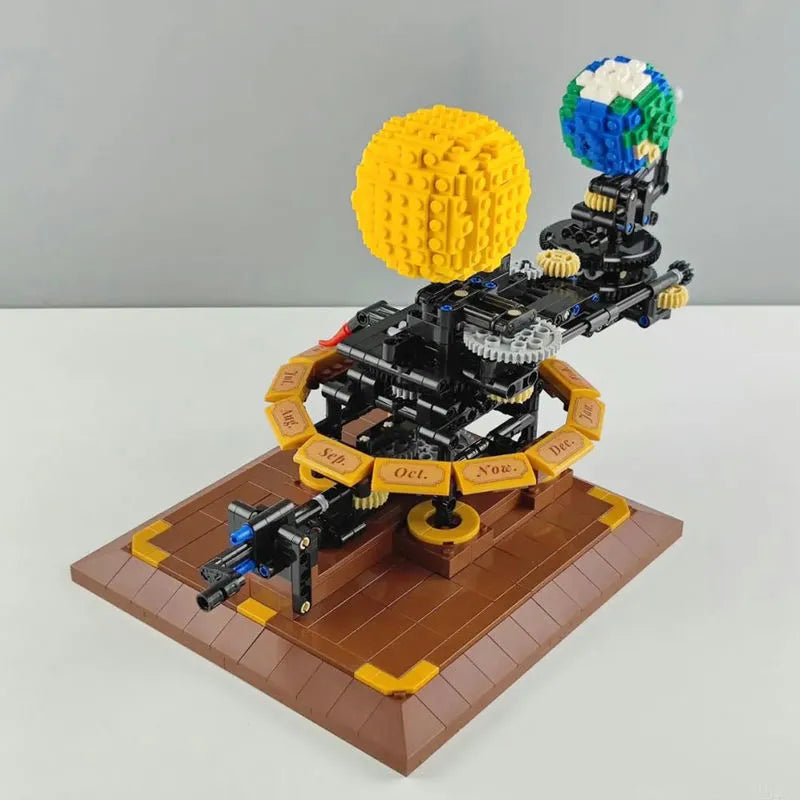 Building Blocks MOC The Solar System Earth Sun Clock Bricks Toys Construction Set Toys - 14